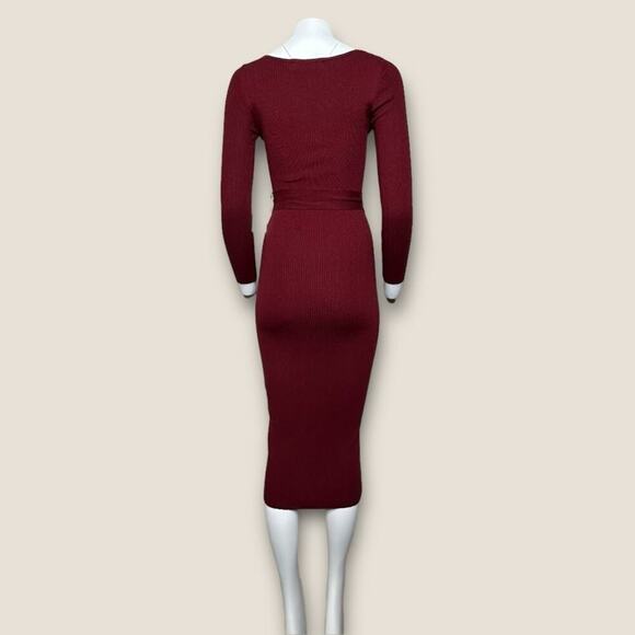 NWT | Bishop & Young | Henley Sweater Midi Dress | Currant | Small - Picture 3 of 14